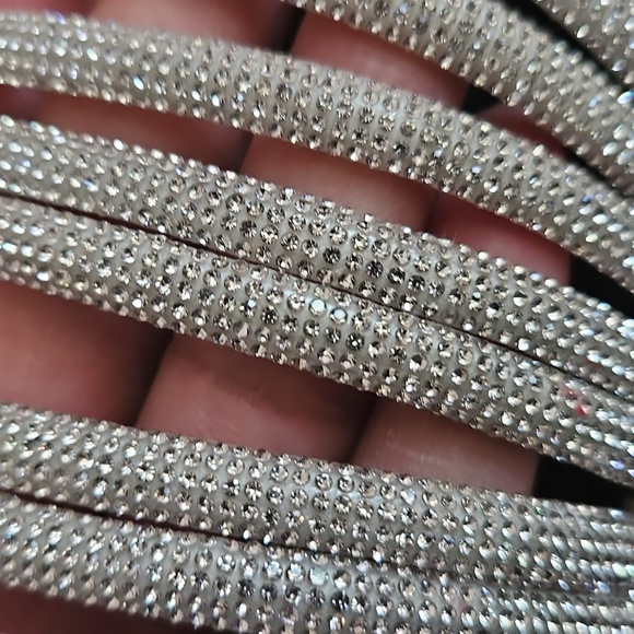 NEW ANN TAYLOR Crystal Tube Black Mule Slide Sandal Heels SIZE 9.5 - Picture 10 of 15